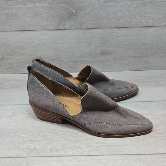 Lucky Brand Gray Women's Mahzan Slip-On Shoes The Pointed Toe Leather 8.5M - Picture 1 of 12